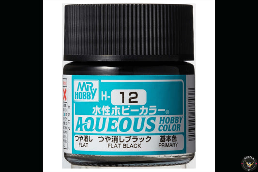 Mr Hobby - Aqueous Hobby Colour -  H12 Flat Black