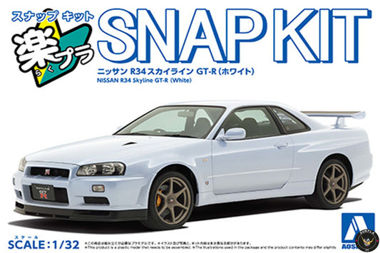 Nissan R34 GT-R Custom Wheel Model Kit - White